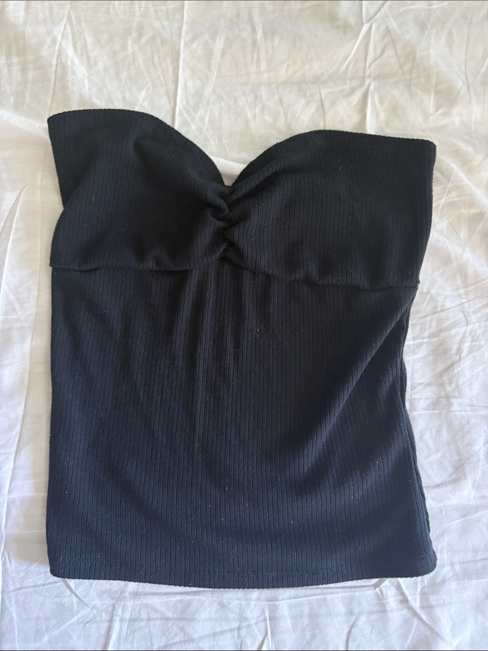 BDG Black Strapless Ribbed Sweetheart Tube Dress